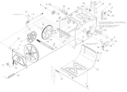 Transmission Diagram and Parts List for 2X24-INCH (31AM6BVRB10)(2023) Cub Cadet Snow Blower